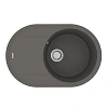 Кухонная мойка Lemark LACHA 760 врезная овальная из кварцгранита, с крылом, серый шелк 9910059