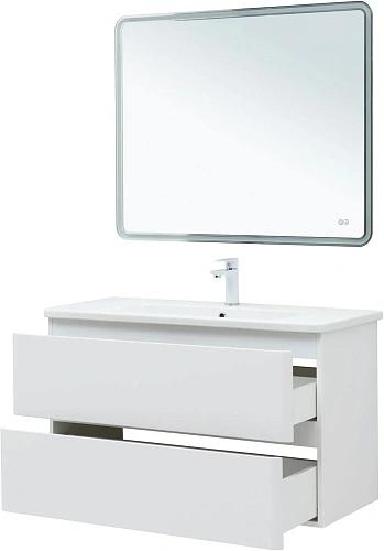 Тумба под раковину Aquanet Эмбер 105 белый матовый 00330469 напольная/подвесная Тумба под раковину Aquanet Эмбер 105 белый матовый 00330469 напольная/подвесная