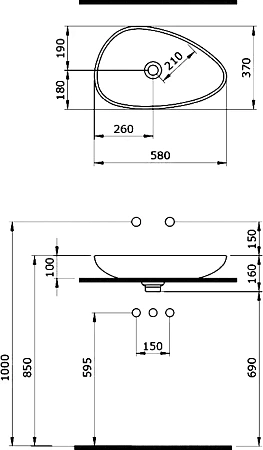 Раковина BOCCHI Etna 1114-001-0125 глянцевая белая Раковина BOCCHI Etna 1114-001-0125 глянцевая белая