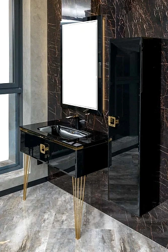 Тумба под раковину Boheme Lucido 80 см глянцевый черный 770-080-GB Тумба под раковину Boheme Lucido 80 см глянцевый черный 770-080-GB