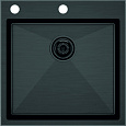 Кухонная мойка Paulmark KRONER-EDGE 51, PM775151-GM, вороненая сталь, 510х510мм Кухонная мойка Paulmark KRONER-EDGE 51, PM775151-GM, вороненая сталь, 510х510мм