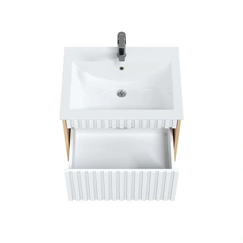 Тумба под раковину Onika Дайлер 60 см 106150 подвесная белая/дуб сонома (для Бергамо Нова 60) Тумба под раковину Onika Дайлер 60 см 106150 подвесная белая/дуб сонома (для Бергамо Нова 60)