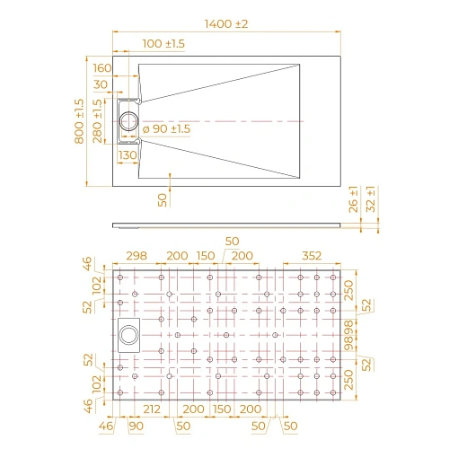 Душевой поддон RGW SMC TUS-W 800x1400 мм 553702814-01 прямоугольный белый Душевой поддон RGW SMC TUS-W 800x1400 мм 553702814-01 прямоугольный белый
