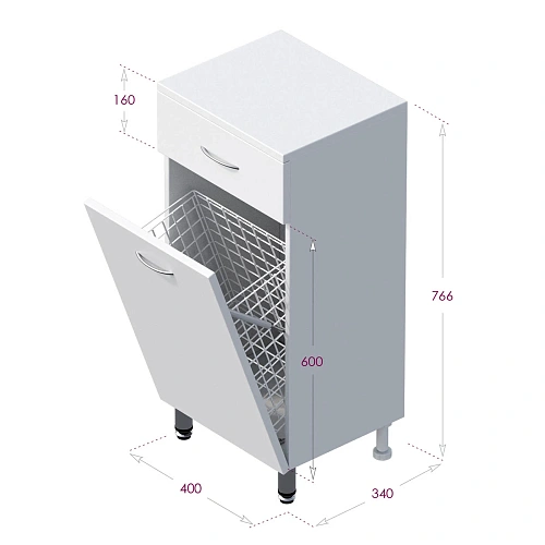 Тумба Onika Каприз 40 см 404014 напольный, белый, с бельевой корзиной Тумба Onika Каприз 40 см 404014 напольный, белый, с бельевой корзиной