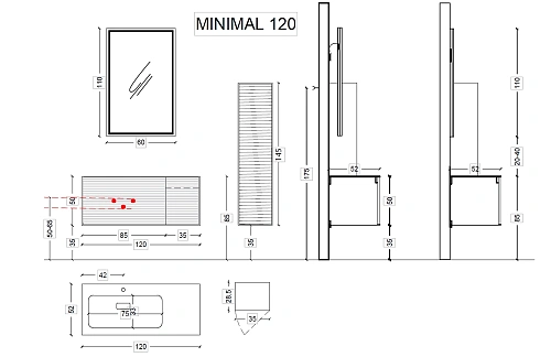 Тумба под раковину Armadi Art MINIMAL 120 898-120-D DELMAR Тумба под раковину Armadi Art MINIMAL 120 898-120-D DELMAR