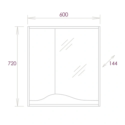 Зеркальный шкаф Onika БРЕНДОН 60.00 206084 Зеркальный шкаф Onika БРЕНДОН 60.00 206084
