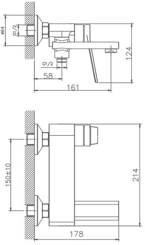 Смеситель для ванны Haiba HB60572, хром Смеситель для ванны Haiba HB60572, хром