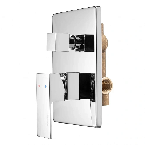 Смеситель для ванны Swedbe Platta 5515 встраиваемый подключение на 2 выхода Смеситель для ванны Swedbe Platta 5515 встраиваемый подключение на 2 выхода