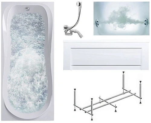 Акриловая ванна Timo KATA KATA1570-KT15-SPV1505-T-CM-FP15S 150x70 гидромассажная 6 джет Акриловая ванна Timo KATA KATA1570-KT15-SPV1505-T-CM-FP15S 150x70 гидромассажная 6 джет