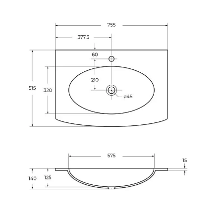 Раковина CEZARES 82415 белый 755x515 стекло Раковина CEZARES 82415 белый 755x515 стекло