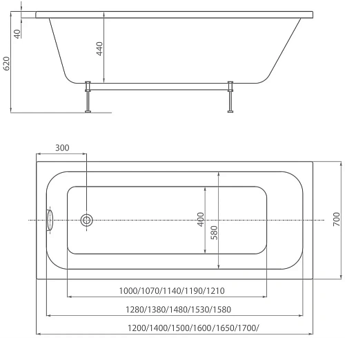 Акриловая ванна Aquatek Мия прямоугольная 150x70 см MIY150-0000001 Акриловая ванна Aquatek Мия прямоугольная 150x70 см MIY150-0000001