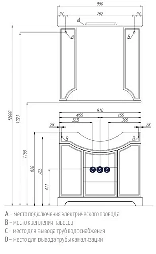 Тумба под раковину Aquaton Элен 95 белый 1A218501EN010 Тумба под раковину Aquaton Элен 95 белый 1A218501EN010