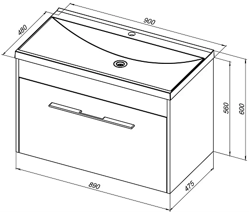 Тумба под раковину Aquanet Августа 90 белый (ручка хром) 00274019 Тумба под раковину Aquanet Августа 90 белый (ручка хром) 00274019