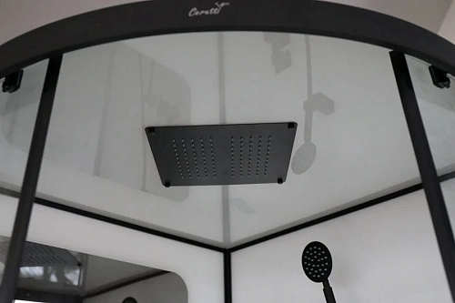 Душевая кабина Ceruttispa VIVA101B 100x100x215 профиль черный, стекло прозрачное Душевая кабина Ceruttispa VIVA101B 100x100x215 профиль черный, стекло прозрачное