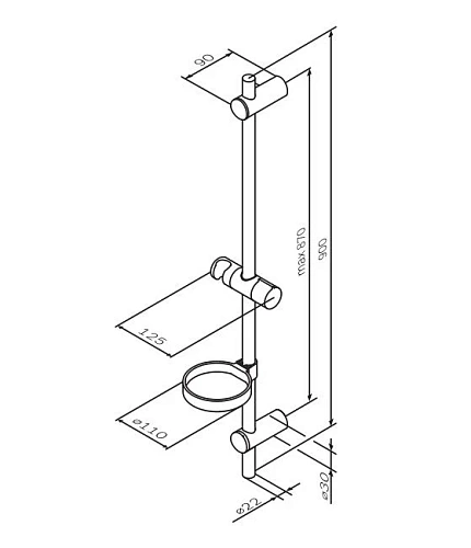 Душевая штанга AM.PM Spirit F0370064, 900 мм Душевая штанга AM.PM Spirit F0370064, 900 мм