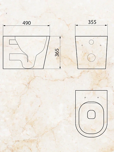 Унитаз подвесной Sintesi SIN-TS-BLT-172 безободковый, сиденье микролифт Унитаз подвесной Sintesi SIN-TS-BLT-172 безободковый, сиденье микролифт
