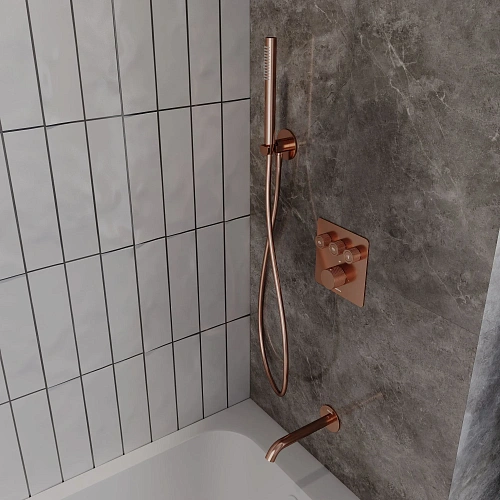 Смеситель для душа AQUAme AQM8812BC с термостатом встраиваемый, медь шлифованная Смеситель для душа AQUAme AQM8812BC с термостатом встраиваемый, медь шлифованная