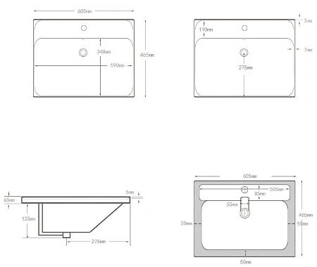 Раковина Aquanet Flash 60 00333266 Раковина Aquanet Flash 60 00333266