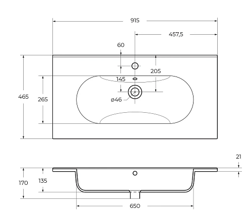 Раковина BelBagno LOVE LOV-900-LVB 910x460 Раковина BelBagno LOVE LOV-900-LVB 910x460