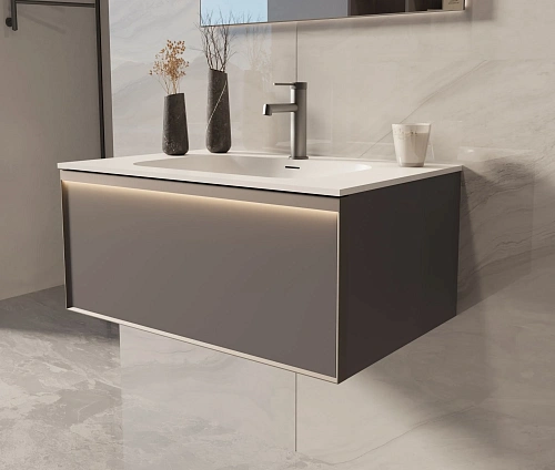 Тумба под раковину Vincea Elise 800 VMC-4EL800MG подвесная, серый матовый Тумба под раковину Vincea Elise 800 VMC-4EL800MG подвесная, серый матовый