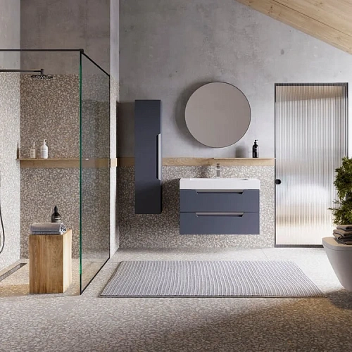 Тумба под раковину Aqwella Cube 70 CUB0109GR подвесная серая Тумба под раковину Aqwella Cube 70 CUB0109GR подвесная серая