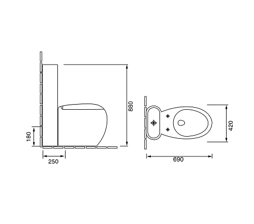 Унитаз напольный GROSSMAN GR-4424 Solis 690x420x880 моноблок с толстой крышкой Унитаз напольный GROSSMAN GR-4424 Solis 690x420x880 моноблок с толстой крышкой