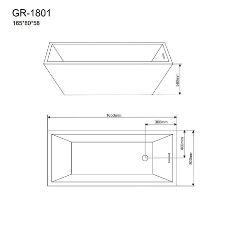 Ванна отдельностоящая GROSSMAN GR-1801 (165x80x58) Ванна отдельностоящая GROSSMAN GR-1801 (165x80x58)