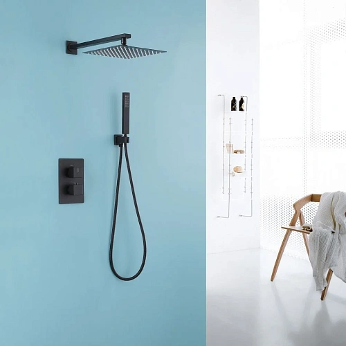 Душевая система ABBER Daheim AF8251B скрытого монтажа без излива, термостат, черная матовая Душевая система ABBER Daheim AF8251B скрытого монтажа без излива, термостат, черная матовая