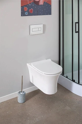 Унитаз подвесной Aquanet Rimless Roll-W CL-12249D с сиденьем Унитаз подвесной Aquanet Rimless Roll-W CL-12249D с сиденьем