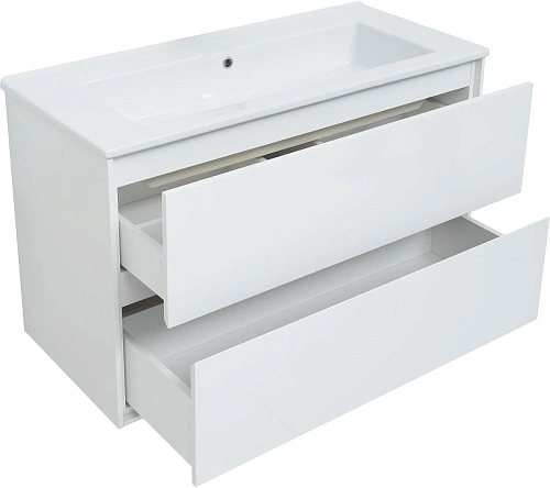 Тумба под раковину Aquanet Милан 105 белый глянец 00339970 подвесная Тумба под раковину Aquanet Милан 105 белый глянец 00339970 подвесная