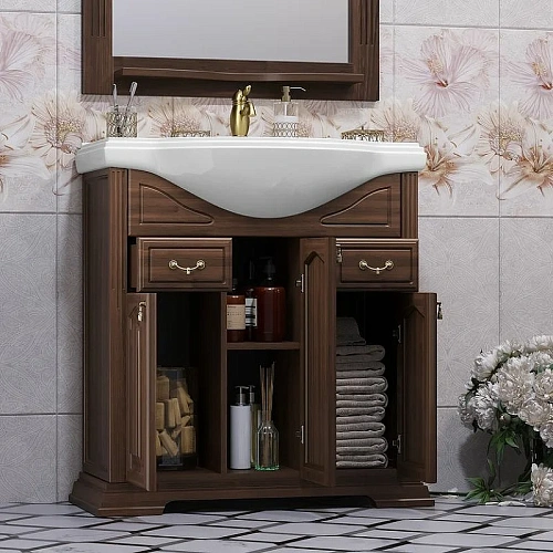 Тумба под раковину Opadiris Риспекто 80, орех антикварный (под раковину Классик 80) 00-00006025 Тумба под раковину Opadiris Риспекто 80, орех антикварный (под раковину Классик 80) 00-00006025