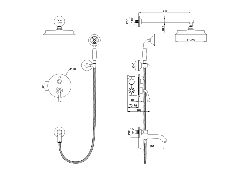 Душевая система Wonzon & Woghand встраиваемая, темный графит (WW-88939008-BGM) Душевая система Wonzon & Woghand встраиваемая, темный графит (WW-88939008-BGM)