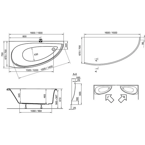Акриловая ванна Ravak Avocado 150x75 P CS01000000 (правая) Акриловая ванна Ravak Avocado 150x75 P CS01000000 (правая)