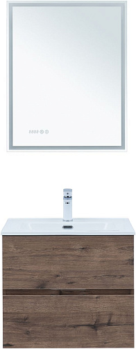 Тумба под раковину Aquanet Алвита New 60 2 ящика, дуб веллингтон табак 00334184 подвесная Тумба под раковину Aquanet Алвита New 60 2 ящика, дуб веллингтон табак 00334184 подвесная
