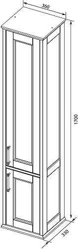 Шкаф-пенал Aquanet Бостон 36 L белый матовый (ручки золото) 00242219 Шкаф-пенал Aquanet Бостон 36 L белый матовый (ручки золото) 00242219