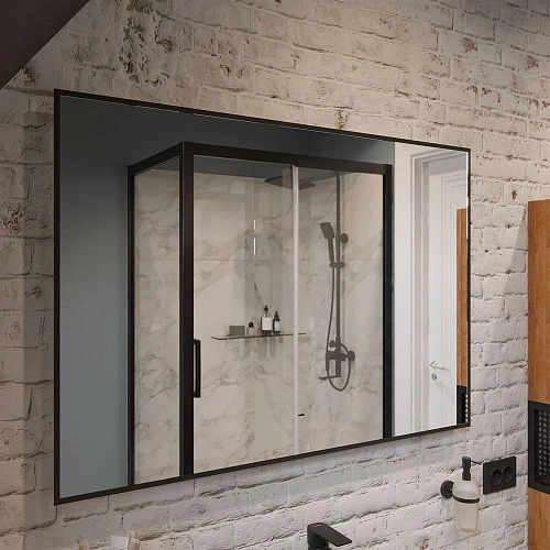 Зеркало DIWO Элиста 100 черное, с подсветкой, прямоугольное, в стиле лофт, инфракрасное управление 5 543841 Зеркало DIWO Элиста 100 черное, с подсветкой, прямоугольное, в стиле лофт, инфракрасное управление 5 543841