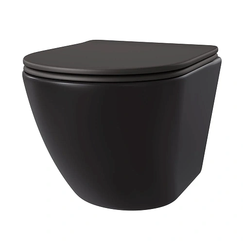 Унитаз подвесной Taliente Amato черный матовый, с крышкой микролифт AM25010 Nero Унитаз подвесной Taliente Amato черный матовый, с крышкой микролифт AM25010 Nero