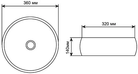 Раковина Aquanet Round-1 36 накладная ROUND-1 Раковина Aquanet Round-1 36 накладная ROUND-1
