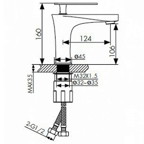 Смеситель для раковины Kaiser Star 02011 Смеситель для раковины Kaiser Star 02011