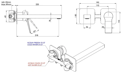 Смеситель для раковины Remer Slash SL15PLNO, черный матовый Смеситель для раковины Remer Slash SL15PLNO, черный матовый