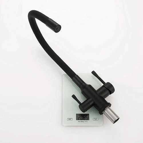 Смеситель для кухни Raglo R81.64.06 с гибким изливом с подключением к фильтру, черный Смеситель для кухни Raglo R81.64.06 с гибким изливом с подключением к фильтру, черный