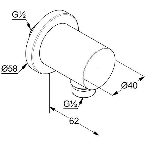 Шланговое подключение Kludi NOVA FONTE Puristic 2054353-15 белый матовый Шланговое подключение Kludi NOVA FONTE Puristic 2054353-15 белый матовый