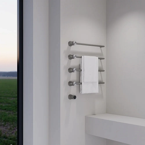 Полотенцесушитель электрический ABBER Charme AH4004BST сталь брашированная Полотенцесушитель электрический ABBER Charme AH4004BST сталь брашированная