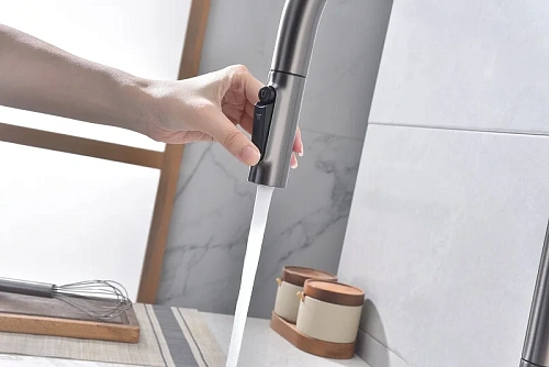 Смеситель для кухни Paulmark Universal вороненая сталь Un213880-GM Смеситель для кухни Paulmark Universal вороненая сталь Un213880-GM