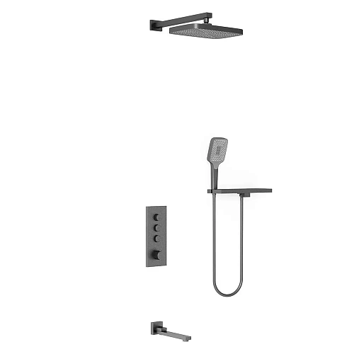 Душевая система Vincea VSFW-431T1RGM встраиваемая, термостатический, 3 режима, вороненая сталь Душевая система Vincea VSFW-431T1RGM встраиваемая, термостатический, 3 режима, вороненая сталь