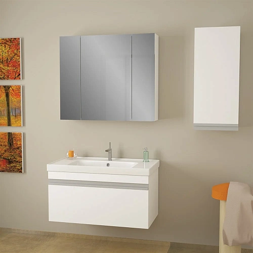 Шкаф-пенал DREJA GRACE, 35 см, подвесной, правый, 1 дверца, 2 стеклянные полки, белый глянец 99.0908 Шкаф-пенал DREJA GRACE, 35 см, подвесной, правый, 1 дверца, 2 стеклянные полки, белый глянец 99.0908