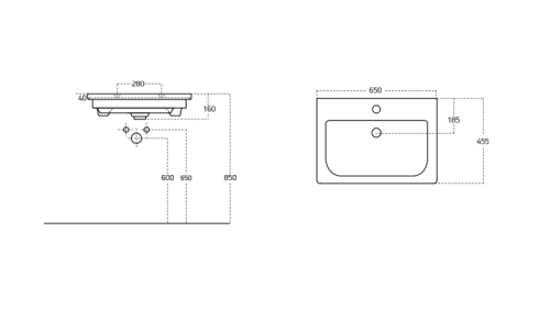 Раковина OWL 1975OWLB20-13065 65 см SOFT Раковина OWL 1975OWLB20-13065 65 см SOFT