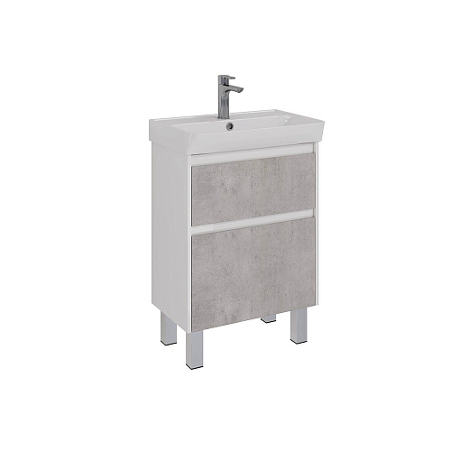 Тумба под раковину Lemark COMBI 60 см подвесная/напольная, бетон/белый LM03C60T-Beton Тумба под раковину Lemark COMBI 60 см подвесная/напольная, бетон/белый LM03C60T-Beton