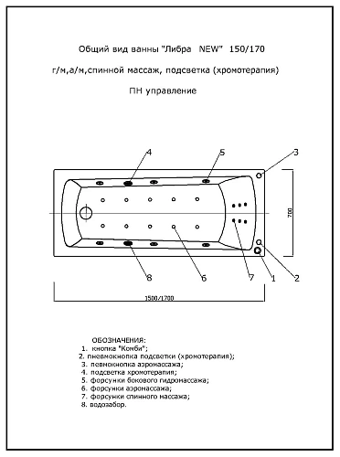 Акриловая ванна Aquatek Либра 150x70 NEW LIB150N-0000030 прямоугольная, универсальная Акриловая ванна Aquatek Либра 150x70 NEW LIB150N-0000030 прямоугольная, универсальная