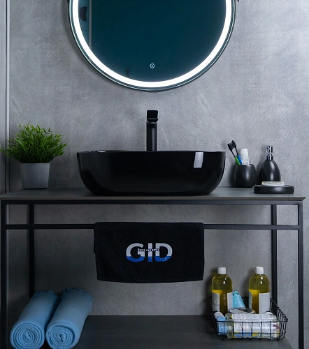 Раковина Gid BL1302 53347 накладная черная глянцевая 50x40x14 Раковина Gid BL1302 53347 накладная черная глянцевая 50x40x14